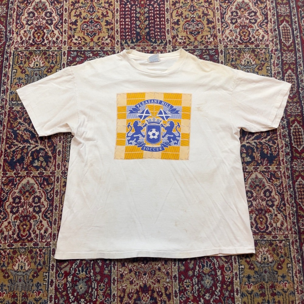 VTG 90s Pleasant Hill Soccer T Shirt‎ XL Hanes Heavyweight Graphic Tee USA #15